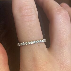 14k white gold diamond half eternity band size 4.75